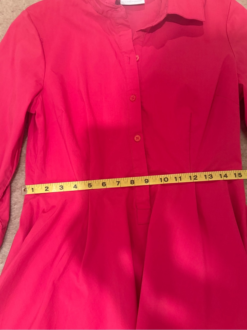 New York & Company Fuchsia Button-Front Tunic Dress - Picture 10 of 12